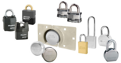 Collage der Vorhängeschlösser von Master Lock mit Edge-Schlüsselkontrolle